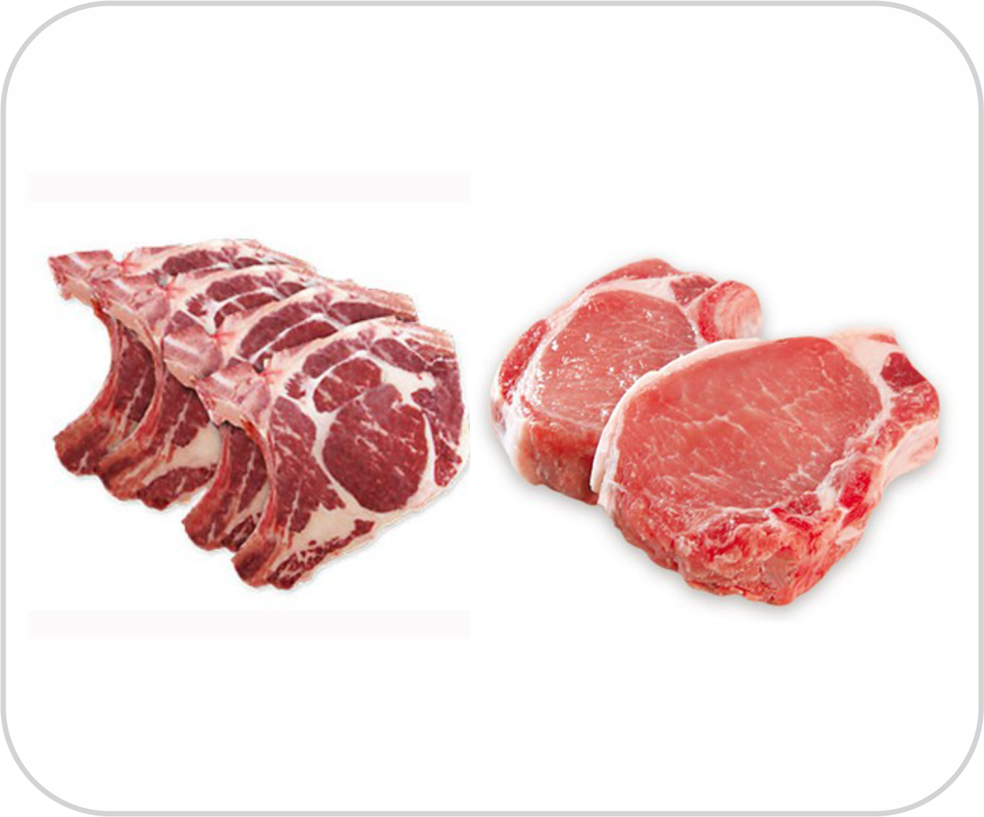 Bisteca bovina e suína porcionada