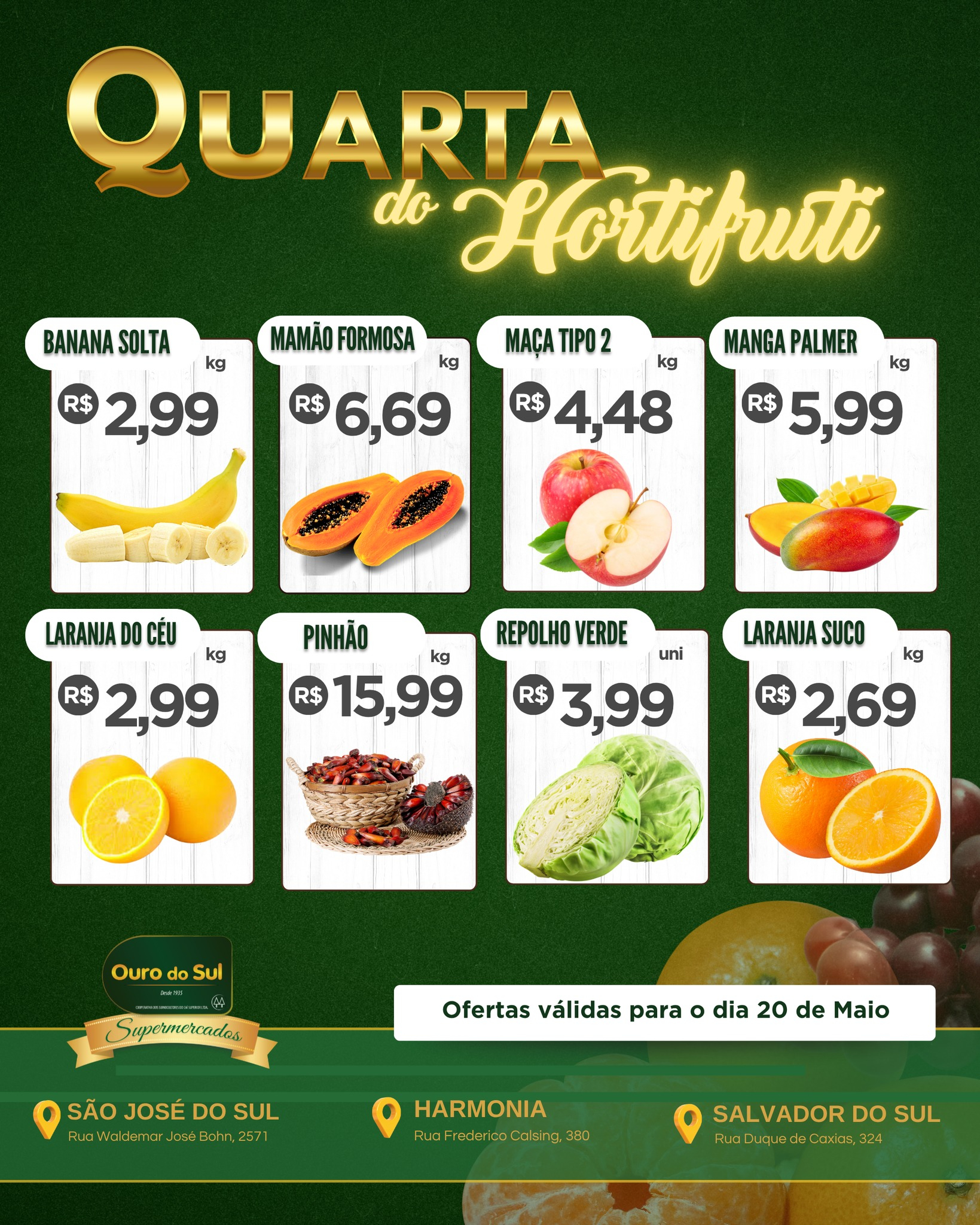 Promoção Quarta do Hortifuti 20 — Supermercados Ouro do Sul