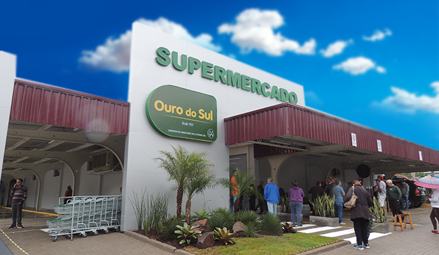 Fachada do Supermercado Ouro do Sul em Salvador do Sul — RS